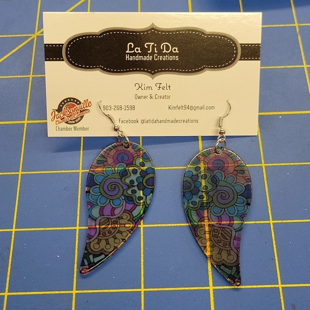 Paisley Floral Resin 2.5" Earrings